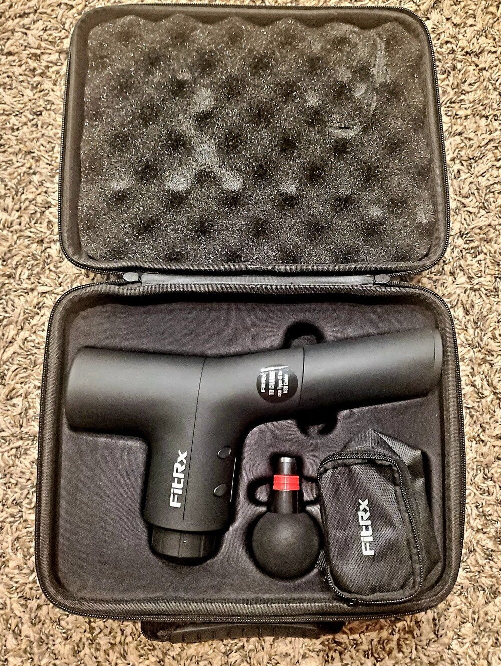 💪 New FitRx Percussion Massage Gun with Interchangeable Heads & Travel Case 🏋